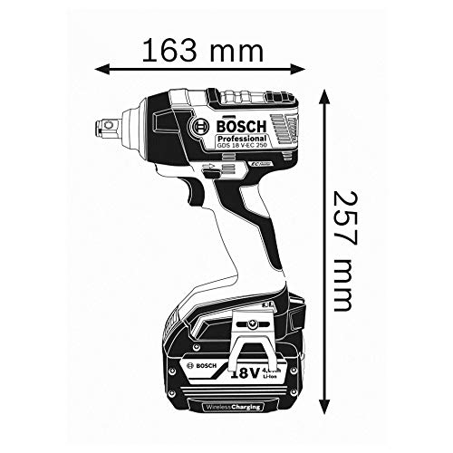 Bosch Professional GDS 18 V-EC Atornillador de impacto, 250 Nm, tornillos hasta M18, sin batería, en L-BOXX