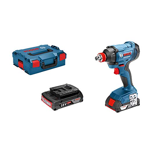Bosch Professional GDX 18V-180 Llave de impacto a batería, 2 baterías x 2.0 Ah, 180 Nm, tornillos hasta M14, en L-BOXX, 18 V
