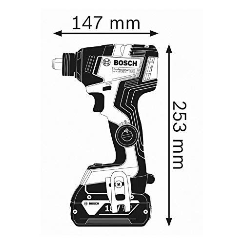 Bosch Professional GDX 18V-200 C Llave de impacto, 200 Nm, tornillos hasta M16, sin batería, en L-BOXX, 18 V, Azul, 9,8