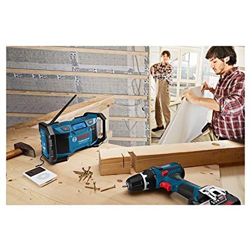 Bosch Professional GML Soundboxx Radio para construcción, doble alimentación, FM/AM, MP3, en caja, 12 W, 18 V, Negro/Azul