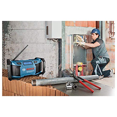 Bosch Professional GML Soundboxx Radio para construcción, doble alimentación, FM/AM, MP3, en caja, 12 W, 18 V, Negro/Azul