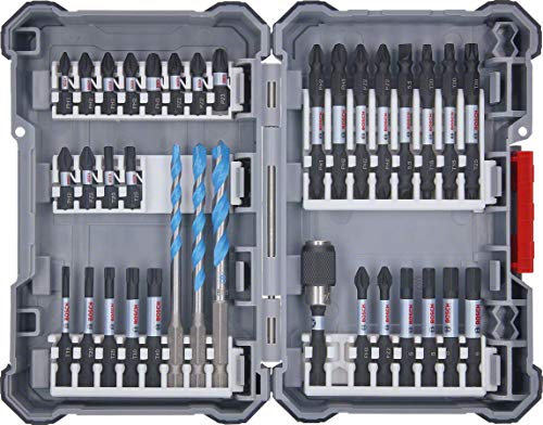 Bosch Professional GSB 18V-28 System Taladro percutor, torsión máxima: 63 NM, Incl 35 pcs Juego de Accesorios de Impacto, 2X 2.0 Ah batería, en L-BOXX 136, Amazon Edición, 36 W, 18 V, Azul