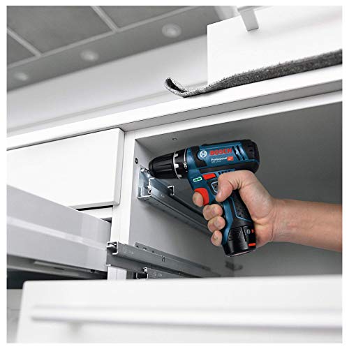 Bosch Professional GSR 12V-15 - Atornillador a batería (1 batería x 2.0 Ah, 1 batería x 4.0 Ah, 12V, 39 accesorios, en maletín de lona)