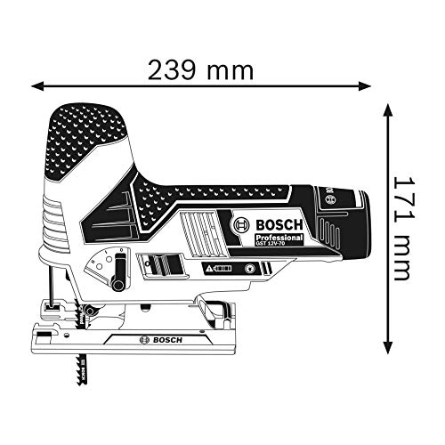 Bosch Professional GST 12V-70 - Sierra de calar a batería (12V, 1500 – 2800 cpm, profundidad de corte 70 mm, sin batería, en L-BOXX)