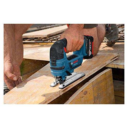 Bosch Professional GST 18 V-LI Sierra de calar, 2700 cpm, electrónica, profundidad de corte 120 mm, sin batería, en L-BOXX, Negro/Azul, 18V