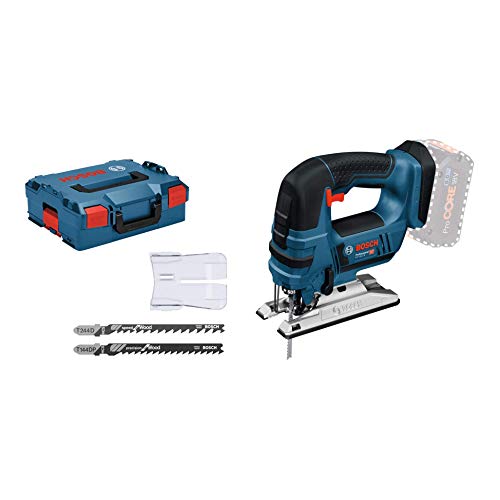 Bosch Professional GST 18 V-LI Sierra de calar, 2700 cpm, electrónica, profundidad de corte 120 mm, sin batería, en L-BOXX, Negro/Azul, 18V