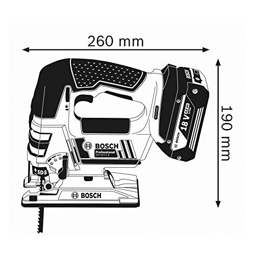 Bosch Professional GST 18 V-LI - Sierra inalámbrica sin batería + Bosch 2607010630 - Hojas de sierra de calar Basica para Metal y Madera