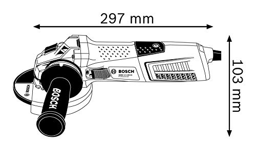 Bosch Professional GWS 13-125 CIE - Amoladora angular (1300 W, 2800 – 11500 rpm, Disco 125 mm, Antivibration, KickBack-Stop, en caja)