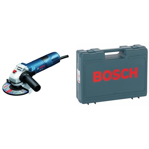 Bosch Professional GWS 7-125 - Amoladora angular, diámetro de disco 125 mm, en caja de cartón, 720 W, 240 V & 2 605 438 404 - Maletín de transporte de 380 x 300 x 115 mm, color azul