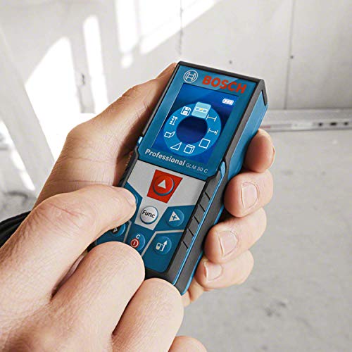 Bosch Professional Medidor láser de distancia GLM 50 C (transmisión de datos Bluetooth, sensor de inclinación de 360°, máx. distancia: 50 m, 2 pilas de 1,5 V, funda)