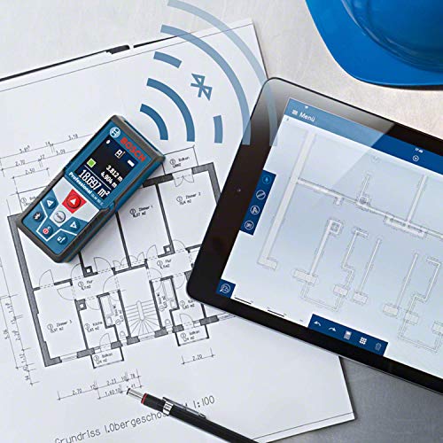 Bosch Professional Medidor láser de distancia GLM 50 C (transmisión de datos Bluetooth, sensor de inclinación de 360°, máx. distancia: 50 m, 2 pilas de 1,5 V, funda)