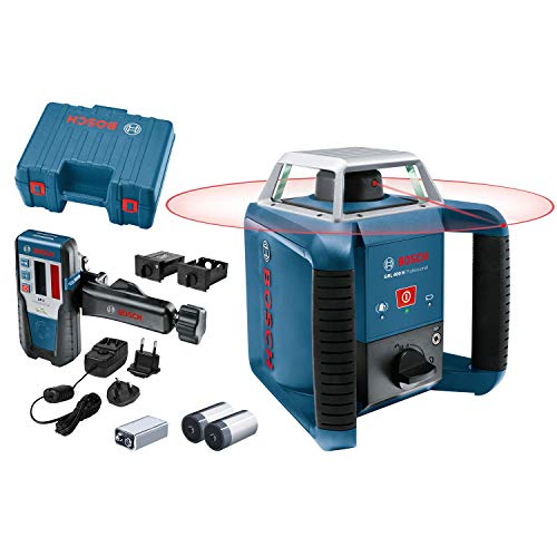 Bosch Professional Nivel láser giratorio GRL 400 H (uso con un solo botón, alcance Ø: hasta 400m, en maletín)