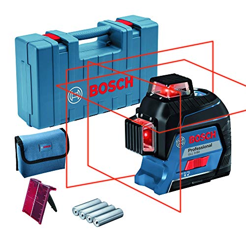 Bosch Professional Nivel láser GLL 3-80 (láser rojo, alcance: hasta 30m, 4 pilas AA, maletín)