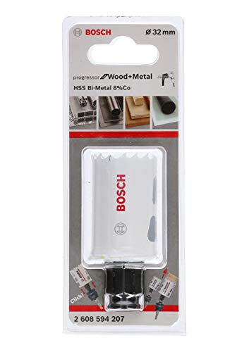 Bosch Professional Progressor for Wood and Metal Sierra de corona (para madera y metal, Ø 32 mm, accesorios para taladro)