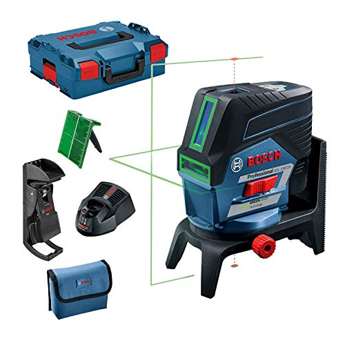 Bosch Professional Sistema 12V Nivel Láser GCL 2-50 CG (1 batería 12V + cargador, láser verde, c/función aplicación, soporte, alcance visible: hasta 20 m, en L-BOXX)