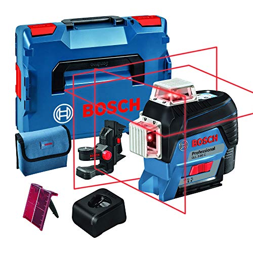 Bosch Professional Sistema 12V Nivel Láser GLL 3-80 C (1 batería 12V + cargador, láser rojo, conexión Bluetooth, alcance hasta 30 m, soporte universal BM1, en L-BOXX)