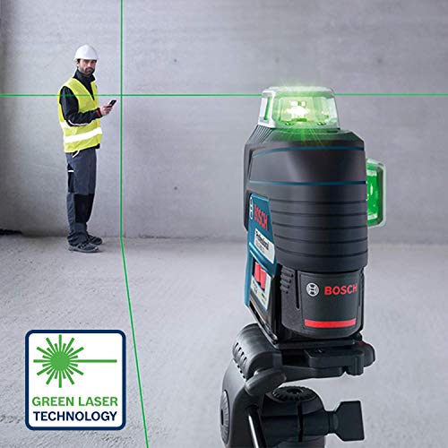 Bosch Professional Sistema 12V Nivel Láser GLL 3-80 CG (1 batería 12V + cargador, láser verde, conexión Bluetooth, alcance hasta 30 m, soporte universal BM1, en L-BOXX)