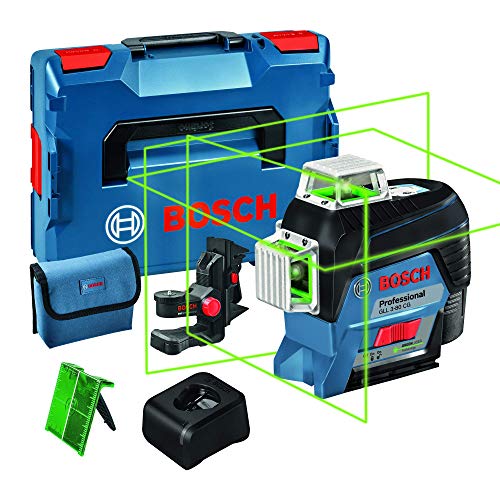 Bosch Professional Sistema 12V Nivel Láser GLL 3-80 CG (1 batería 12V + cargador, láser verde, conexión Bluetooth, alcance hasta 30 m, soporte universal BM1, en L-BOXX)