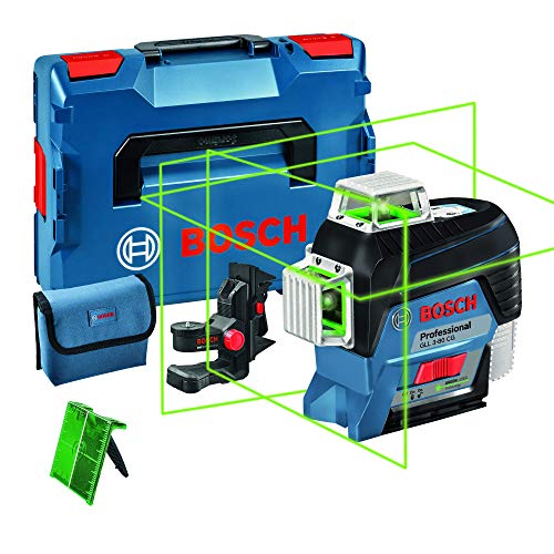 Bosch Professional Sistema 12V Nivel Láser GLL 3-80 CG (sin batería ni cargador, láser verde, conexión Bluetooth, alcance hasta 30 m, soporte universal BM1, en L-BOXX)