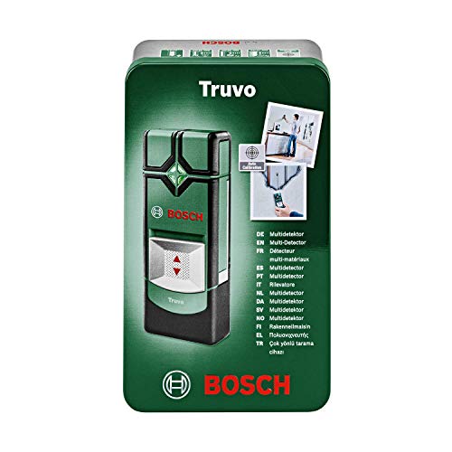 Bosch Truvo - Detector digital en caja metálica (metal ferroso, cable con corriente, metal no ferroso, AAA, 1.5 V)