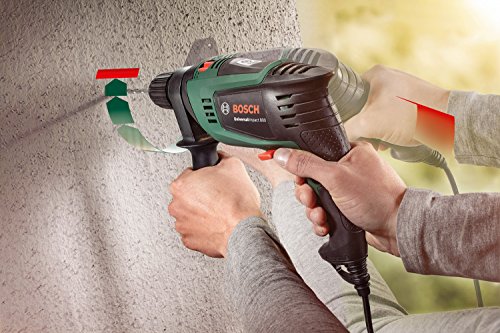 Bosch Universal Impact 800 - Taladro percutor (800 W, empuñadura adicional, tope de profundidad, maletín)