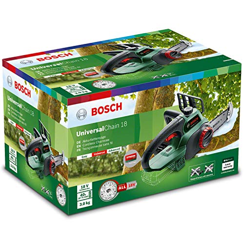 Bosch UniversalChain 18 Motosierra a batería, 18V , longitud de espada 20 cm, no incluye ni batería ni cargador