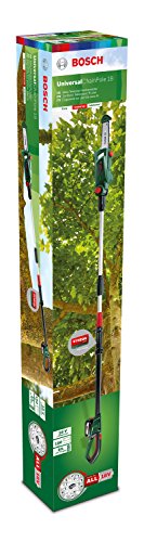 Bosch UniversalChainPole 18 - Sierra de cadena telescópica (1 batería 18V 2.5Ah, cargador, Power4All 18V)