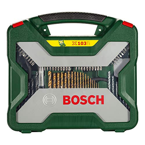 Bosch X-Line Titanio - Maletín de 103 unidades para taladrar y atornillar