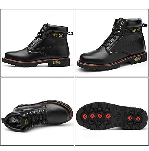Botas de Seguridad S3 Zapatillas Altas Adulto Calzado de Seguridad,Negro,42EU