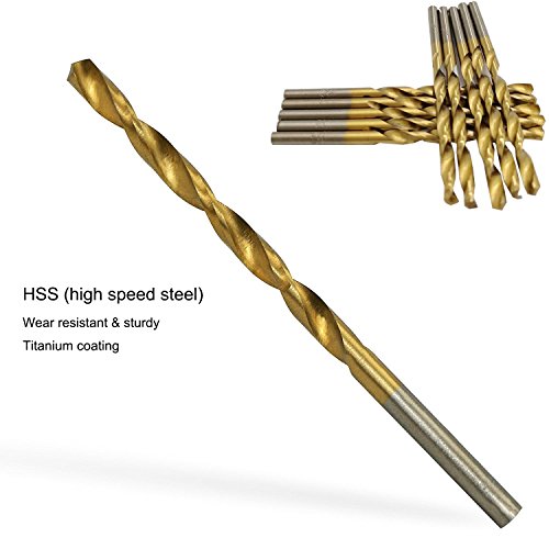 Brocas helicoidales, Vidillo 60pcs HSS Juego de Brocas Taladro de titanio Brocas de taladro Micro Brocas HSS Taladro de acero de alta velocidad 1/1.5/2/2.5/3/3.5mm Set Micro Drill Set Tools