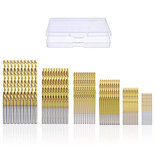 Brocas helicoidales, Vidillo 60pcs HSS Juego de Brocas Taladro de titanio Brocas de taladro Micro Brocas HSS Taladro de acero de alta velocidad 1/1.5/2/2.5/3/3.5mm Set Micro Drill Set Tools