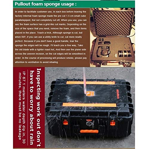 BS Caja de herramientas, caja de carro de engrosamiento Caja de instrumentos de precisión ABS alemán Caja de instrumentos de sellado de polvo Equipo impermeable caja de herramientas desmontable