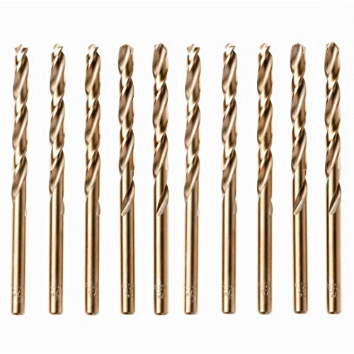 Caja De 10 x 5mm Brocas HSS De Cobalto Oro Para Acero Inoxidable Y Aceros Duros – Juego De Brocas De Metal