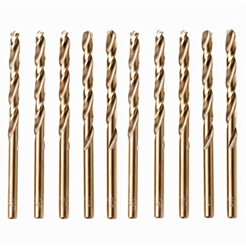 Caja De 10 x 5mm Brocas HSS De Cobalto Oro Para Acero Inoxidable Y Aceros Duros – Juego De Brocas De Metal