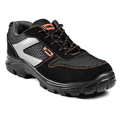 Calzado Deportivo Masculino de Seguridad con Puntera Ultraligera de Zapatos de Trabajo al Tobillo Kevlar S1P SRC 1997 Black Hammer Black Hammer (46 EU)