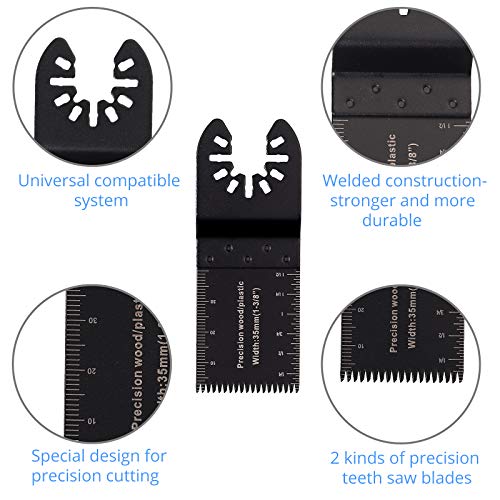 CAMWAY - Juego de 23 cuchillas multifunción para sierra oscilante profesional, cuchillas oscilantes, adecuadas para lijado, esmerilado y corte, medida Dewalt Fein Multimaster Bosch y más