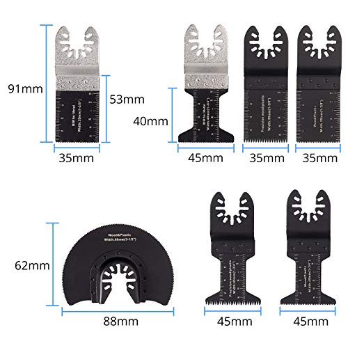 CAMWAY - Juego de 23 cuchillas multifunción para sierra oscilante profesional, cuchillas oscilantes, adecuadas para lijado, esmerilado y corte, medida Dewalt Fein Multimaster Bosch y más