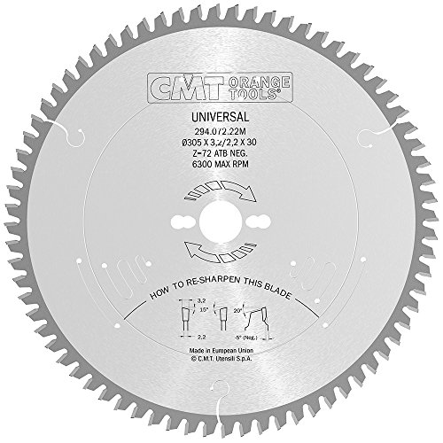 CMT Orange Tools 294.072.22M - Sierra circular 305x3.2x30 z 72 atb -5 grados