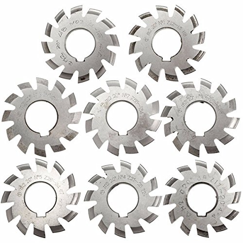 CoCocina Module 2 diámetro 22 mm 20 grados #1-8 HSS Involute Gear Milling Cutter