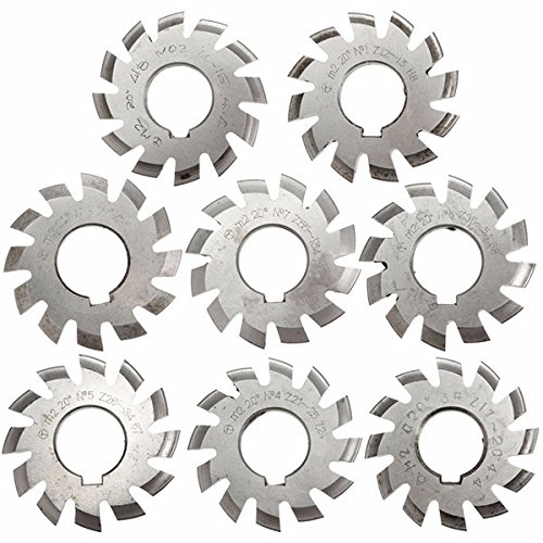 CoCocina Module 2 diámetro 22 mm 20 grados #1-8 HSS Involute Gear Milling Cutter