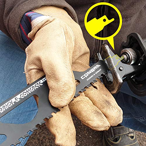 CONBRA ® Hoja de sierra reciprocante para cortar piedra - 305 mm de largo - Ideal para corte en ladrillo u hormigón, apto para sierras eléctricas Black & Decker y Makita - 1x Hoja de sierra sable