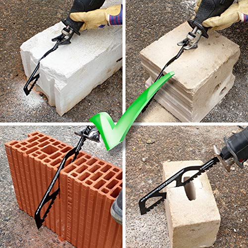 CONBRA ® Hoja de sierra reciprocante para cortar piedra - 305 mm de largo - Ideal para corte en ladrillo u hormigón, apto para sierras eléctricas Black & Decker y Makita - 1x Hoja de sierra sable