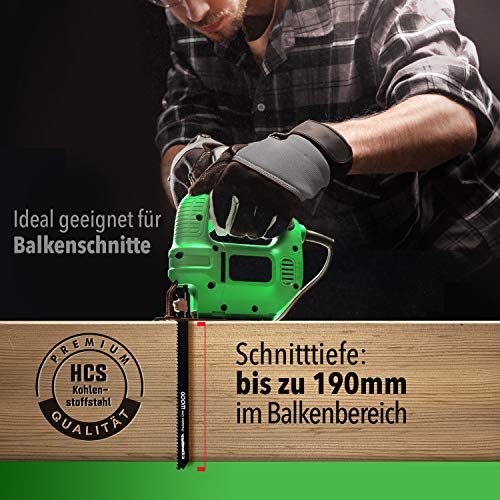 CONBRA ® Hojas de Sierra de Calar para Madera - 250 mm Extra Larga - Ideal para Corte Aspero y Rápido - Compatibles con Makita, Bosch, Metabo - Alta Calidad - 3 piezas - T1044DP