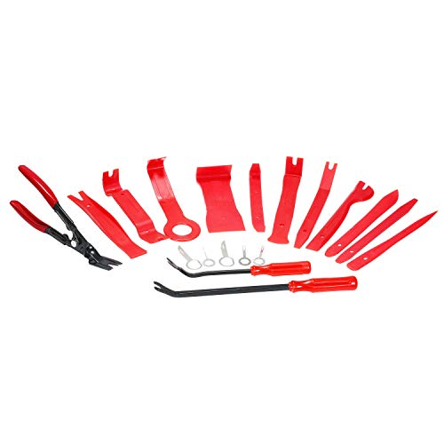 Conjunto ZGQA-alicates 19pcs Car Trim Removal Tool, Auto Audio Radio interior paneles de puertas de DIY plástico de la instalación de demolición palanca Removal Tool Kit Destornillador Llaves Alicates