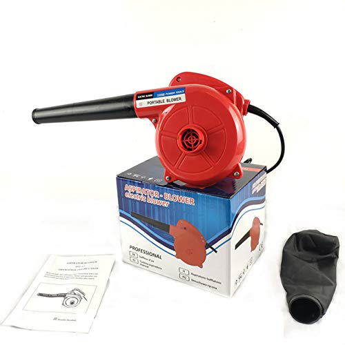 CSPFAIQL Soplador Electrico 600W Soplador de Aire de Velocidad Variable Soplador Aspirador Volumen del Aire de 2.3 m³/h, 13000r / min - Rojo