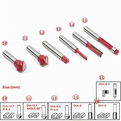 CYLBAQ AOZ-GL-303 Cove y Chaflán Bit, 15PCS