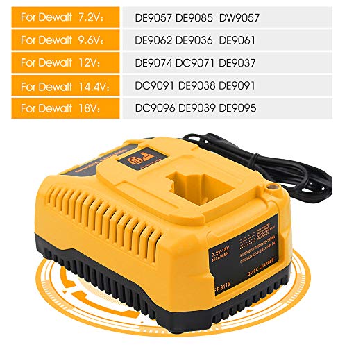 DC9310 cargador de repuesto batería para Dewalt 7.2V-18V Ni-Cd & Ni-Mh DC9096 DC9098 DC9099 DC9091 DC9071 DE9057 DW9096