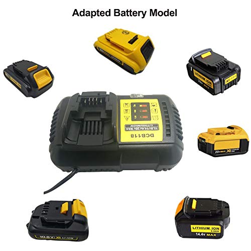 DCB118 para Dewalt 10.8V 12V 14.4V 18V cargador de batería de iones de litio para DCB101 DCB115 DCB107 DCB105 DCB140 para batería de Dewalt DCB200 DCB205 DCB203 DCB204 DCB206 DCB201 DCB120 DCB127