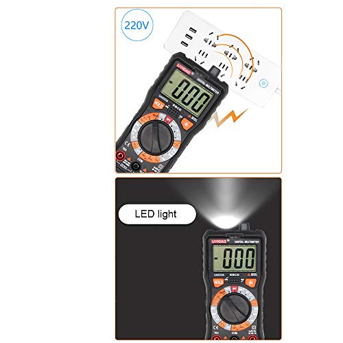 DDDD store Multímetro 5999 Cuentas Auto Rango AC/DC Digital Multímetro con Voltaje Corriente Eléctrica Resistencia Capacidad Multi-Medición para Escuela Laboratorio Fábrica