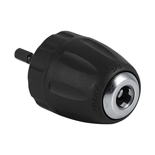 'delaman portabrocas 24 UNF 0,8 – 10 mm – Portabrocas con broca adaptador 3/8 Hexagonal Impacto de, Negro